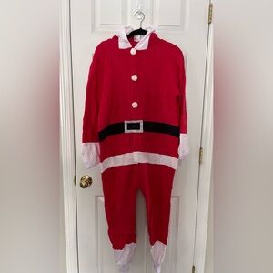 NEW Adult Santa Onesie With Hood, Size Small